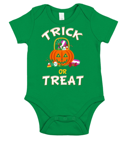TRICK or TREAT Halloween Short Sleeve Baby One-Piece