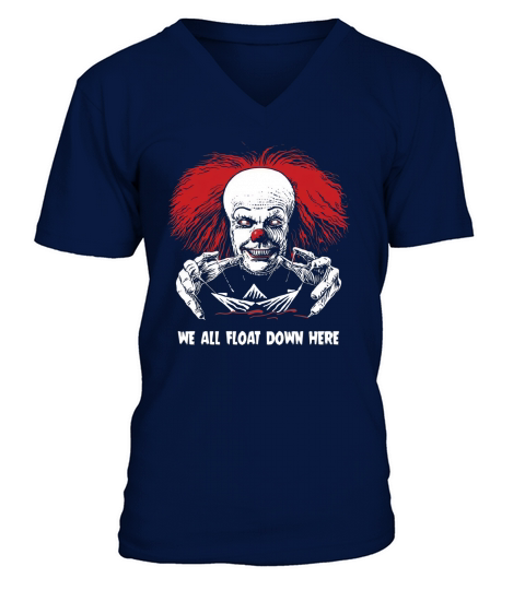Red Balloon We All Float Down Clown Horror Halloween V-Neck T-shirt