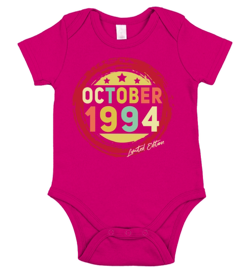 Vintage October 1994 Limited Short Sleeve Baby One-Piece