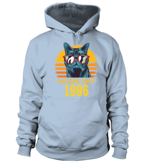 Cats Birthday Awesome Since 1986 Funny Gift Women's Hoodie