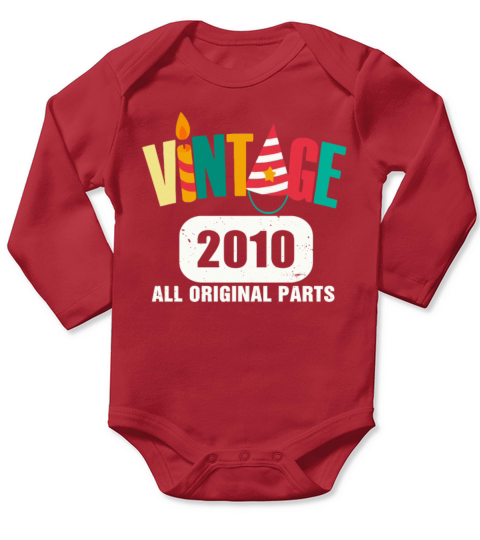 Vintage 2010 All Original Parts Long Sleeve Baby One-Piece