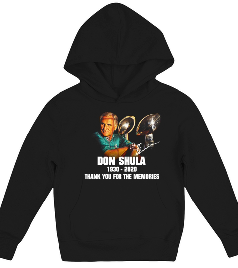 Don Shula signature 1930 2020 thank you for the memories shirt Kids Hoodie
