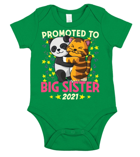 Promoted To Big Sister2021 Funny Announcement Gift Short Sleeve Baby One-Piece