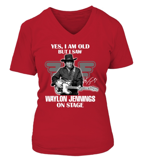 Yes I Am Old But I Saw Waylon Jennings On Stage - Coffee Mug (colored) V-neck T-Shirt Woman