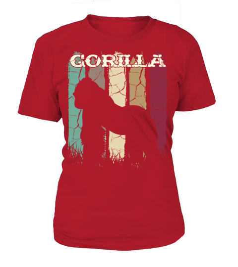 Retro Style Vintage Gorilla Silhouette 70s Primate Women's T-Shirt