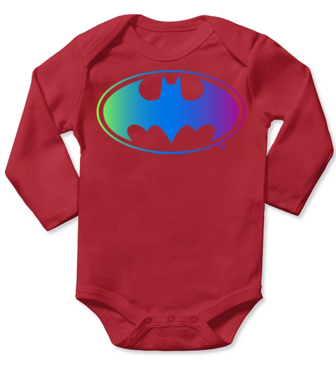 Batman Neon Logo Colors Long Sleeve Baby One-Piece