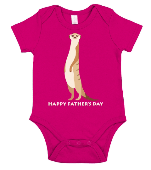 Meerkat Happy Fathers Day Short Sleeve Baby One-Piece