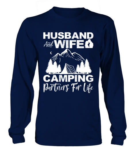 Husband And Wife Camping Partners For Life Funny Women's Long Sleeve