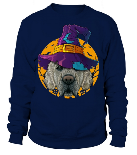Golden Retriever Witch Funny Halloween Costume Cre Men's Sweatshirt