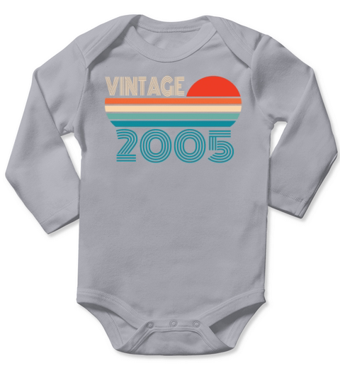 2005 Vintage born in Retro age Birthday gift idea Long Sleeve Baby One-Piece
