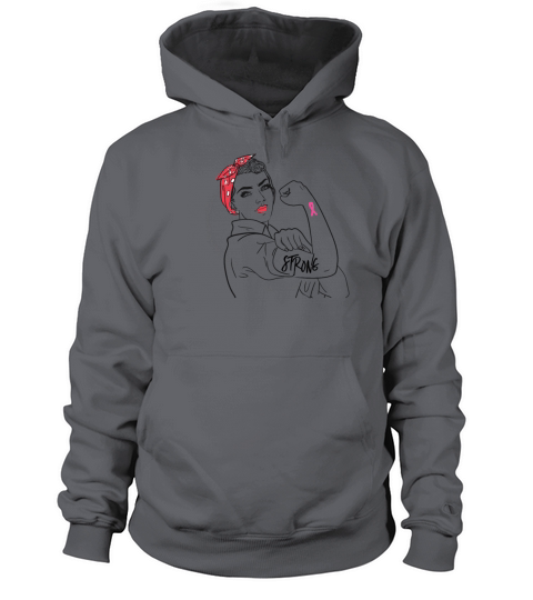 Strong Rosie The Riveter Breast Cancer Awareness Women's Hoodie