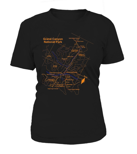 Grand Canyon National Park Trail Map T-Shirt Hiking Love Tee Women's T-Shirt