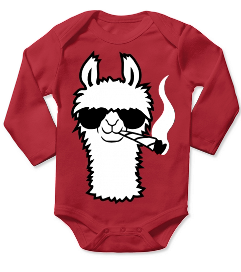 Llama Smoking Weed Long Sleeve Baby One-Piece