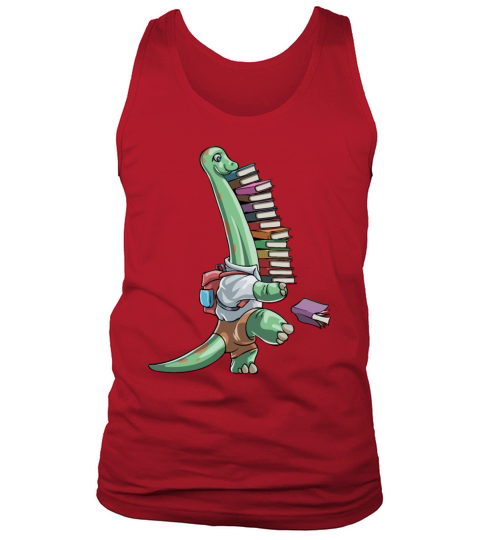 Brachiosaurus Dinosaur with Books Men's Tank Top