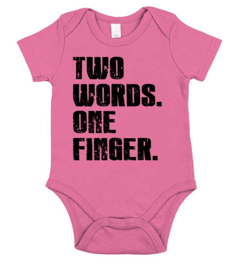 Two Words One Finger Short Sleeve Baby One-Piece