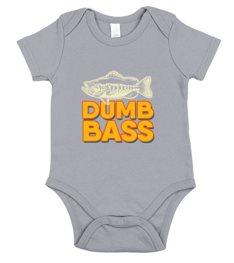 Dumb Bass Vintage Joke Fishing Fisher Short Sleeve Baby One-Piece