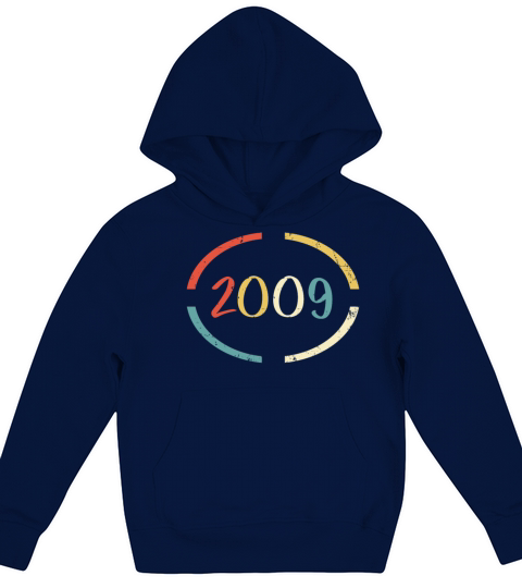 Retro Birthday Gift - Vintage Born in 2009 Kids Hoodie