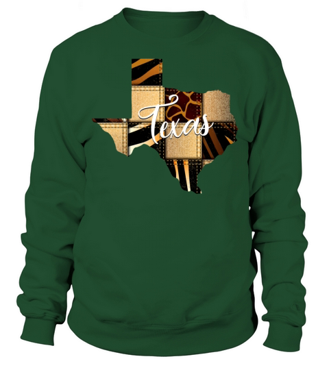 Texas Leopard Denim Map Men's Sweatshirt