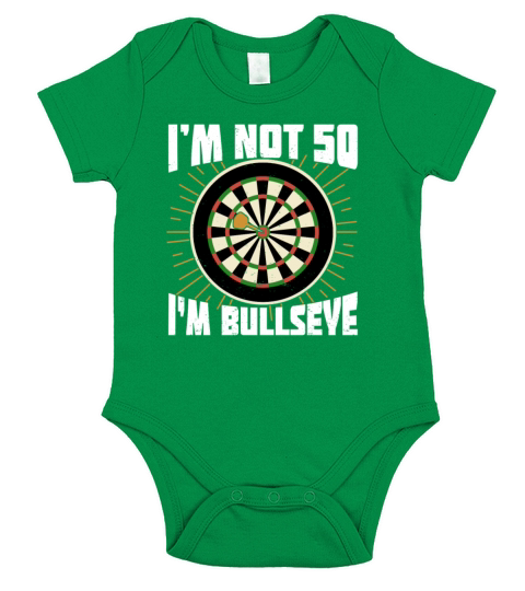 Im Not 50 Im Bullseye Darts Player Birthday Gift Short Sleeve Baby One-Piece