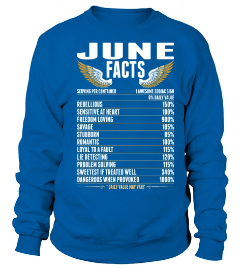 June Facts Tshirt Women's Sweatshirt