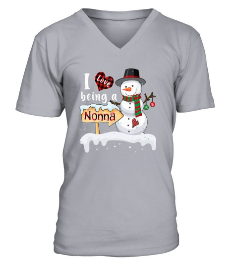 I Love Being A Nonna Snowman Christmas Funny Xmas Men's V-Neck T-shirt