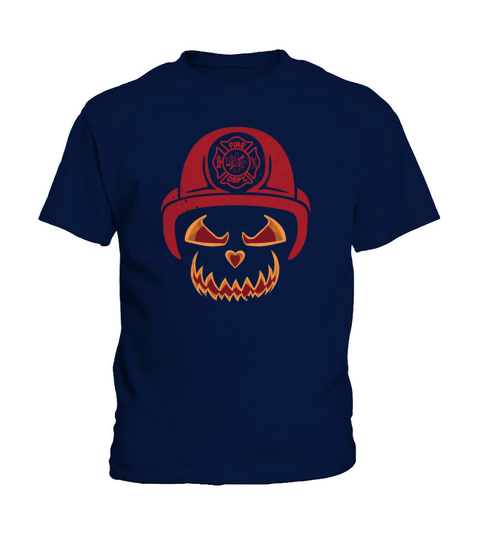 Firefighter Halloween Pumpkin Kids T-Shirt