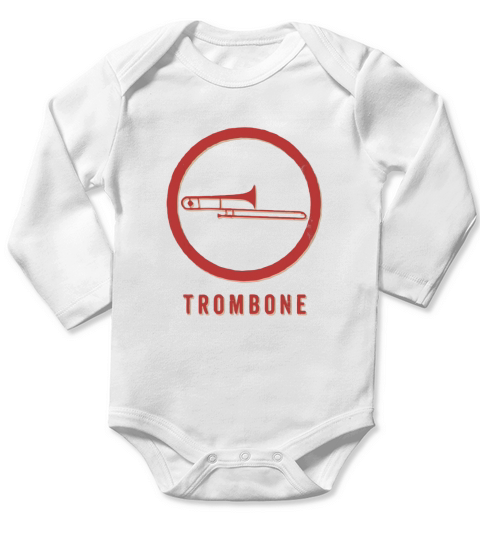 Vintage Trombone Player Music Retro Gift Long Sleeve Baby One-Piece