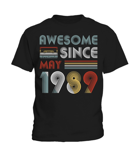Vintage Awesome Since May 1989 30th Birthday Kids T-Shirt