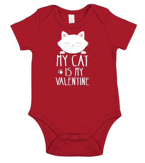 Cute Cat Valentines Day Kitten Kitty Love Gift Short Sleeve Baby One-Piece