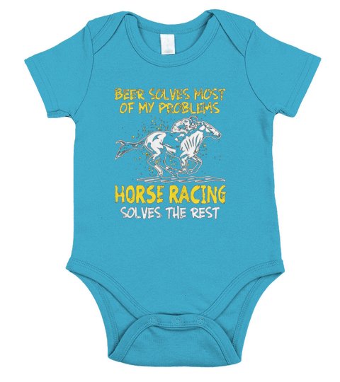 HORSE RACING Beer Solves Short Sleeve Baby One-Piece