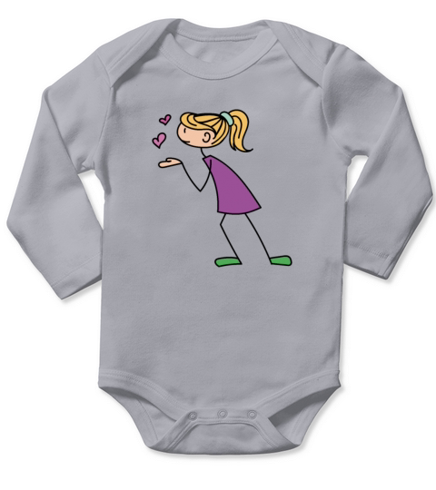 Funny Matching Couple Blowing Hearts Kisses Gifts Long Sleeve Baby One-Piece