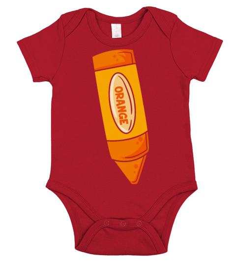 Crayons - Orange Halloween Costume - Party Short Sleeve Baby One-Piece