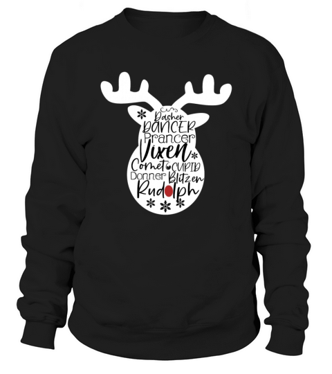 Santas Reindeer Dasher Dancer Prancer Vixen Rudol Men's Sweatshirt