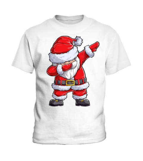 Christmas Shirts for Boys Kids Dabbing Santa Xmas Kids T-Shirt