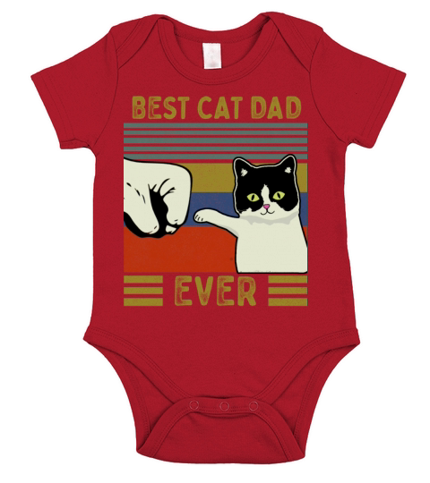 Vintage Best Cat Dad Ever Bump Tee Short Sleeve Baby One-Piece