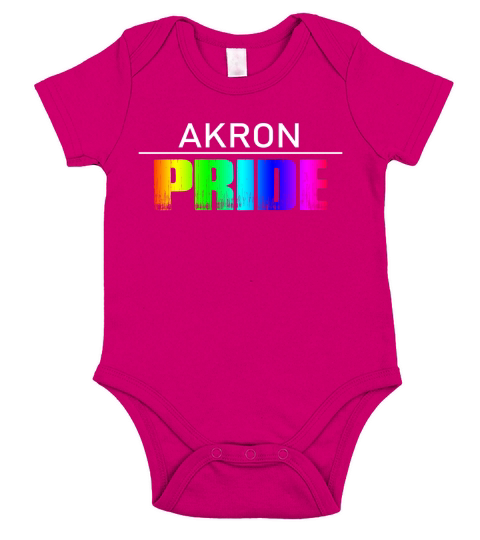 Akron Pride LGBTQ Rainbow Short Sleeve Baby One-Piece