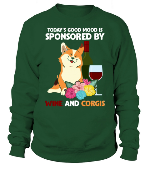 Funny Welsh Corgi Pembroke Dog and Wine Drinker Men's Sweatshirt