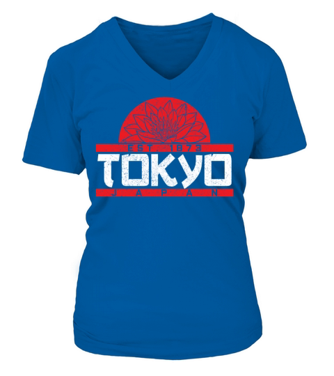 Tokyo Japan Lotus Flower Souvenir Gift Women's V-Neck T-shirt