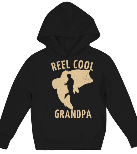 Funny Fishing Lover Grandfather Retired Reel Cool Kids Hoodie