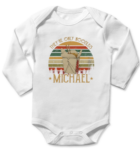 Theyre Only Noodles Michael Vintage Long Sleeve Baby One-Piece