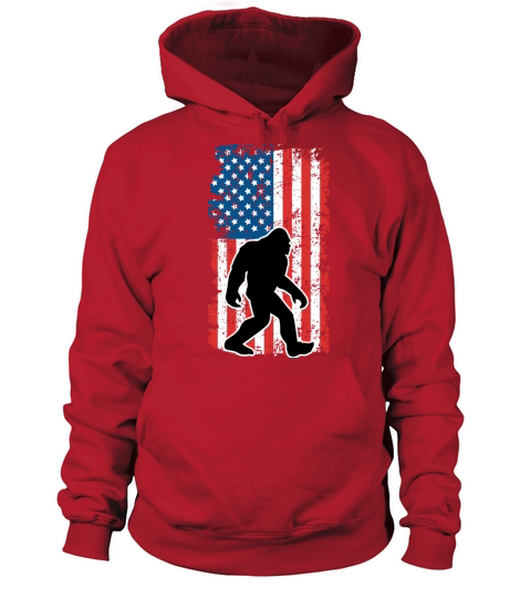 Bigfoot American Flag July 4Th Women's Hoodie