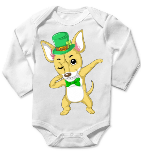 dabbing chihuahua st patricks day Long Sleeve Baby One-Piece