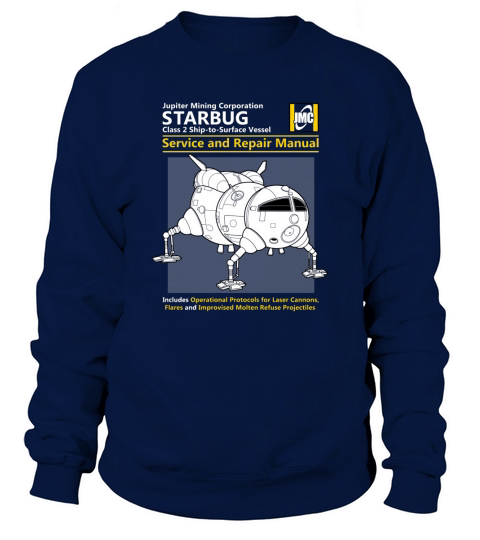 Red Dwarf Starbug Service and Repair Manual Sweatshirt Unisex