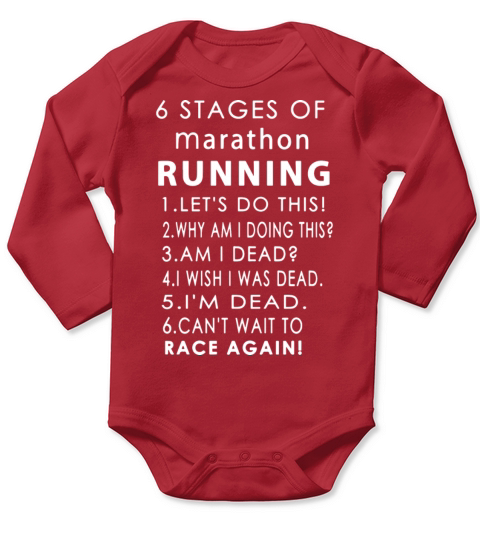 6 stages of marathon running lets do this why am Long Sleeve Baby One-Piece