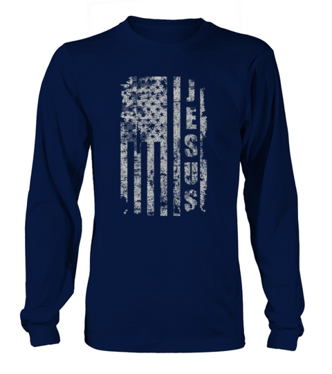 Jesus USA Flag American Religion Christian Gift Women's Long Sleeve