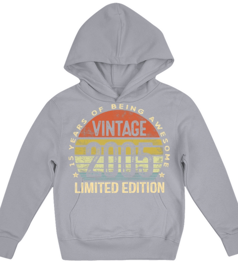 15 Year Old Gifts Vintage 2005 Limited Edition Kids Hoodie
