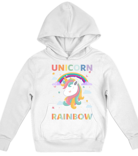 Happier Than A Unicorn Eating Cupcakes On A Rainbow Kids Hoodie