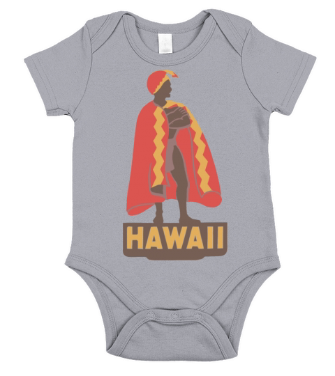 Vintage Hawaii King Kamehameha Maui Honolulu Islan Short Sleeve Baby One-Piece
