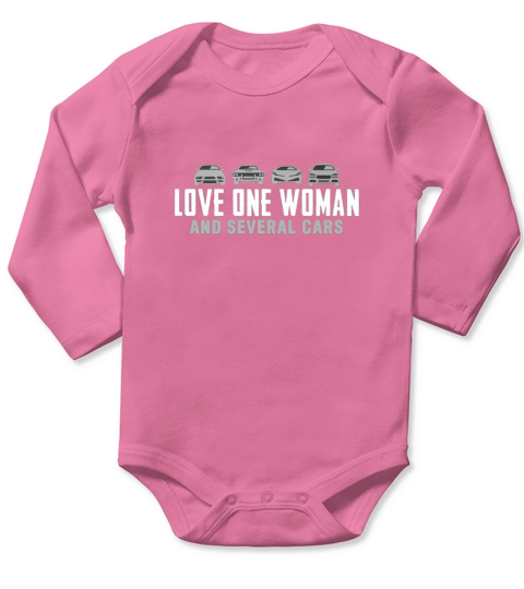 Car Lovers Love One Woman And Several Cars Long Sleeve Baby One-Piece