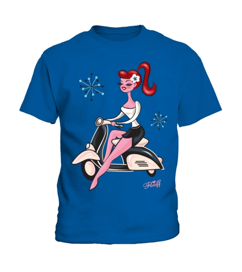 Scooter Girl Red Kids T-Shirt